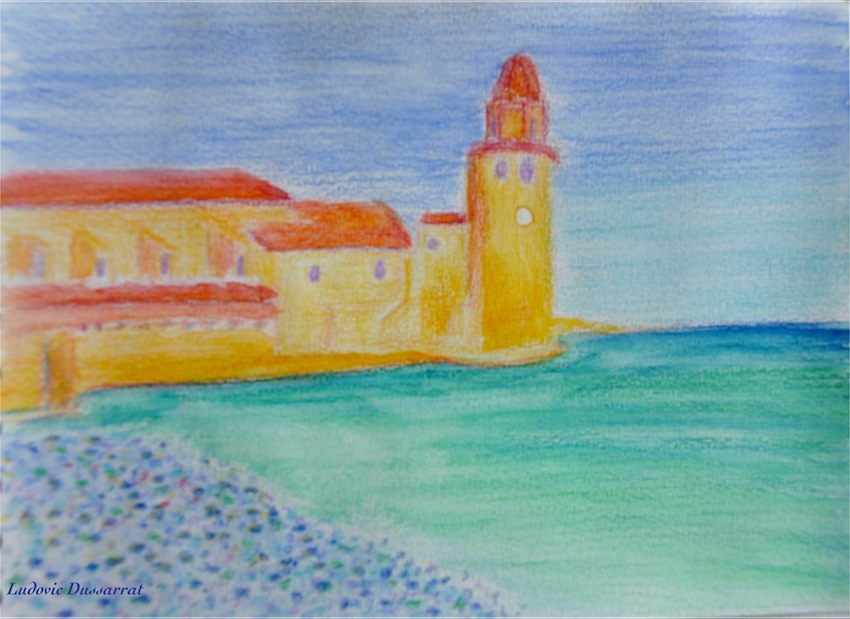 Collioure, notre Dame Des Anges. Watercolor on paper, 15x21, 2014