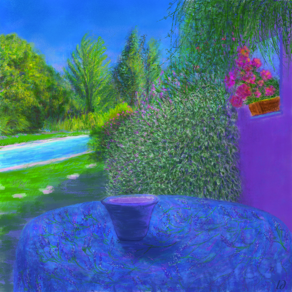 Crest, the garden. Digital painting. 40x40, 2017