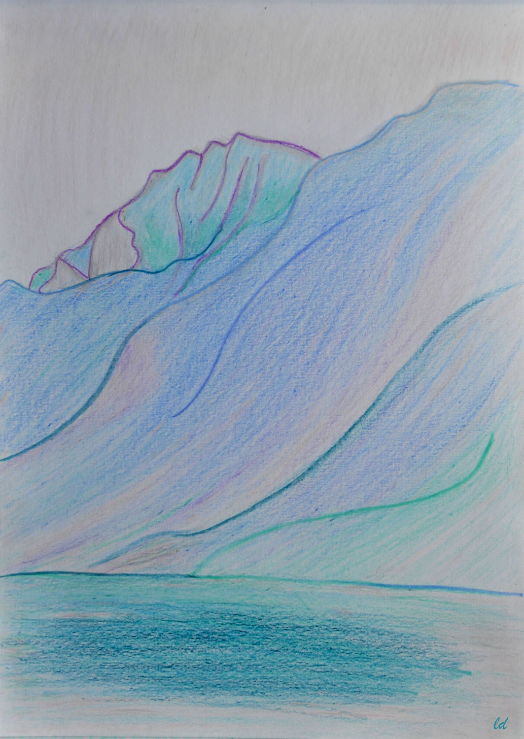 Riva San Vitale, 1, Monte Generoso. Crayon de couleur sur papier, 21x29, 2021