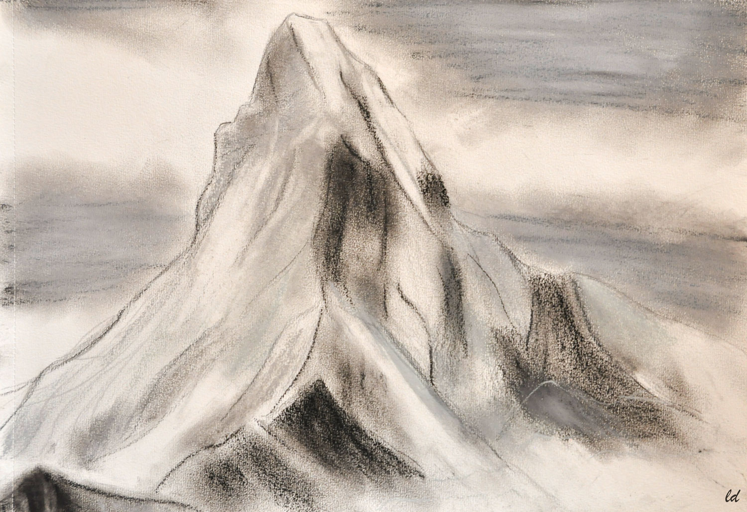 Matterhorn. Crayon et pastel sur papier, 30x42, 2022