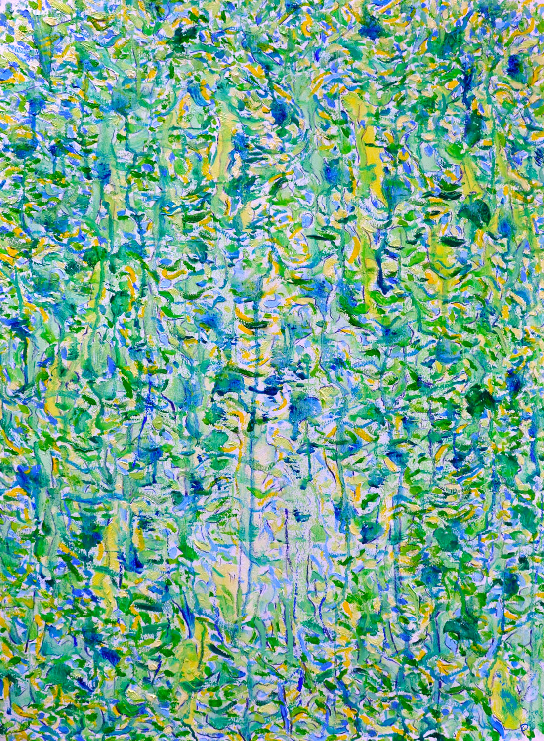 Forêt, 12. Huile, pastel à l'huile, pastel tendre et crayon de couleur sur papier, 76x56, 2023