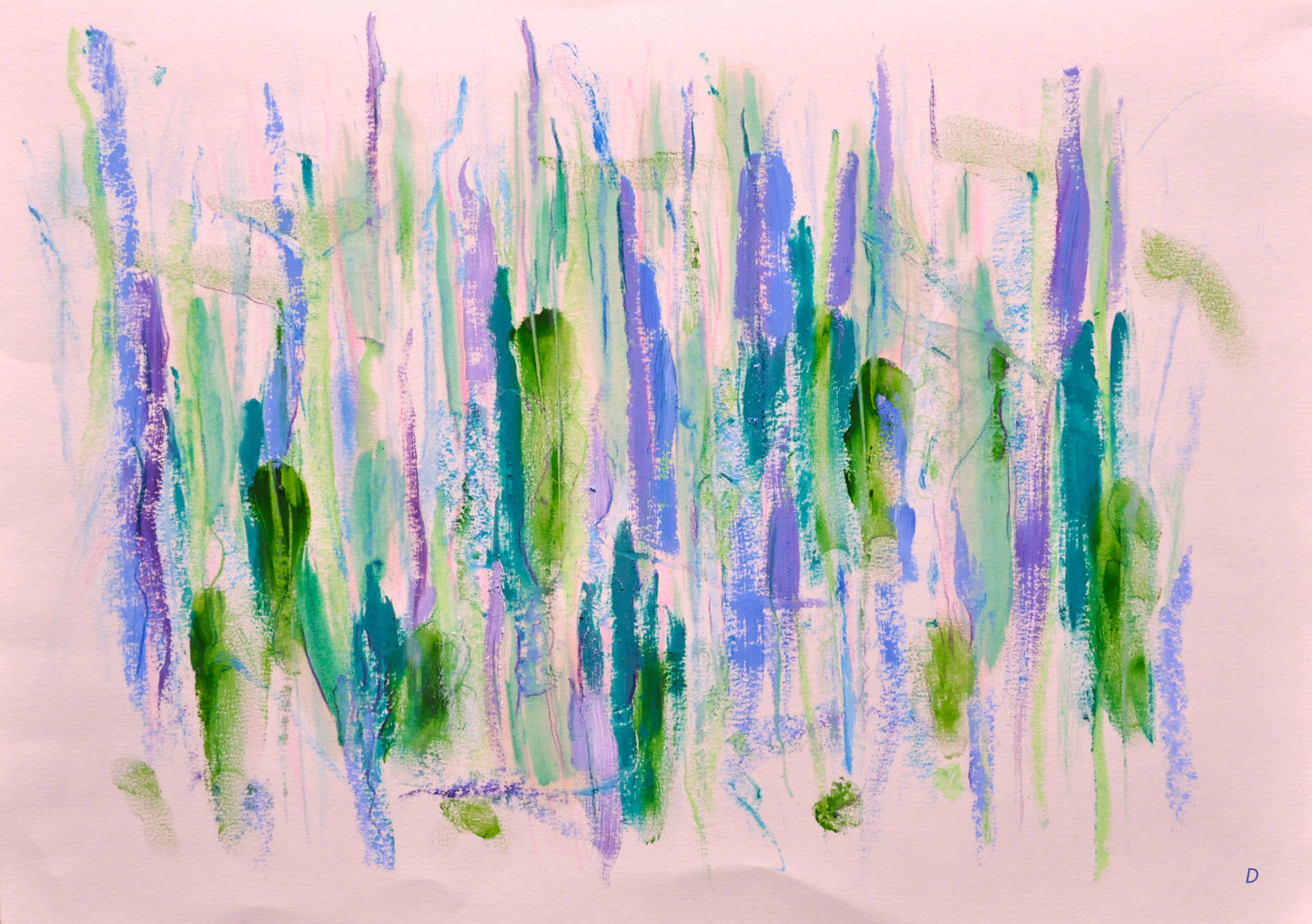 Forêt, 39. Huile, pastel à l'huile, pastel tendre et crayon de couleur sur papier. 30x42, 2023