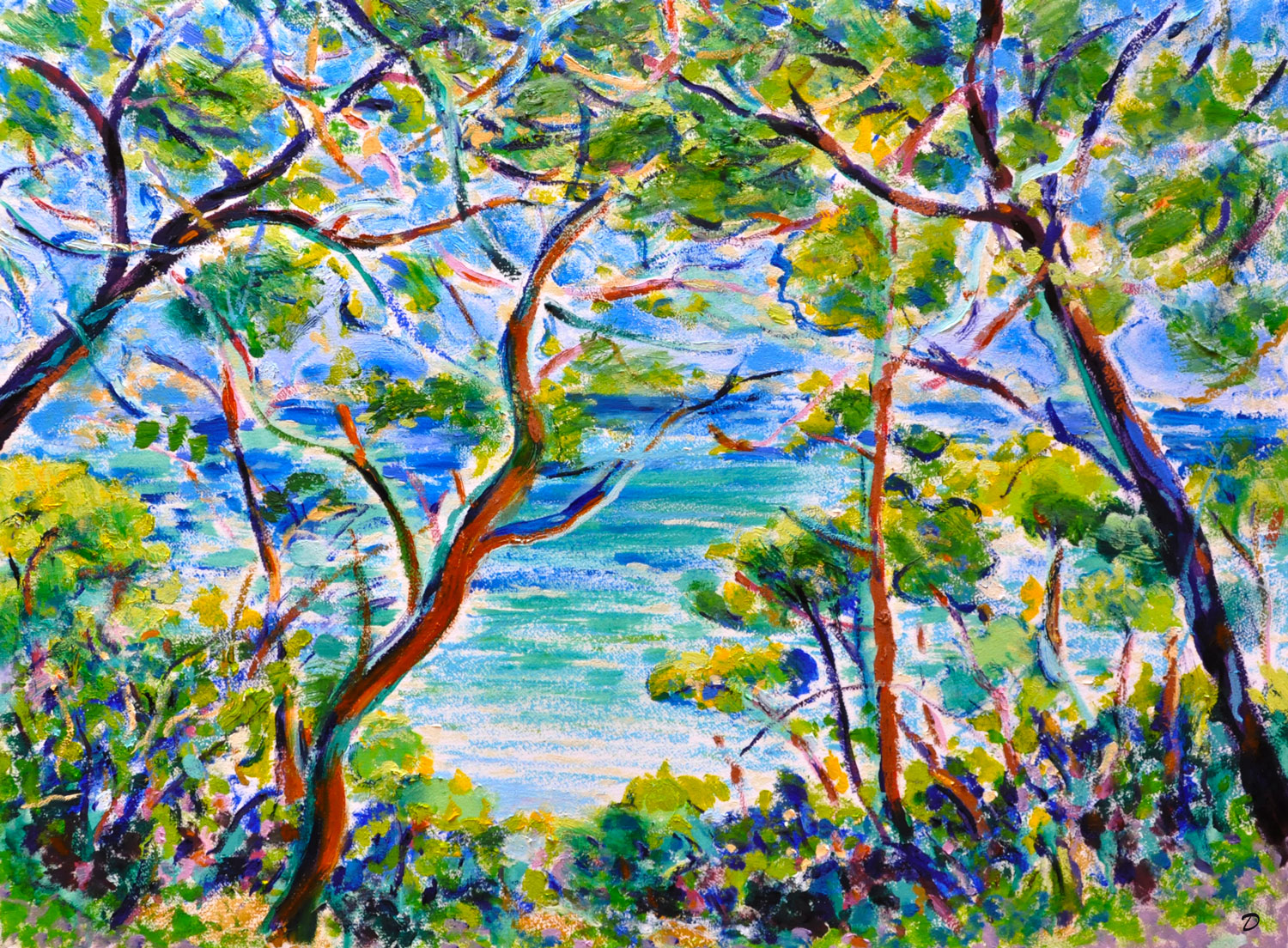 Vers Jean Blanc. Huile et pastel à l'huile sur papier, 56 x76, 2023