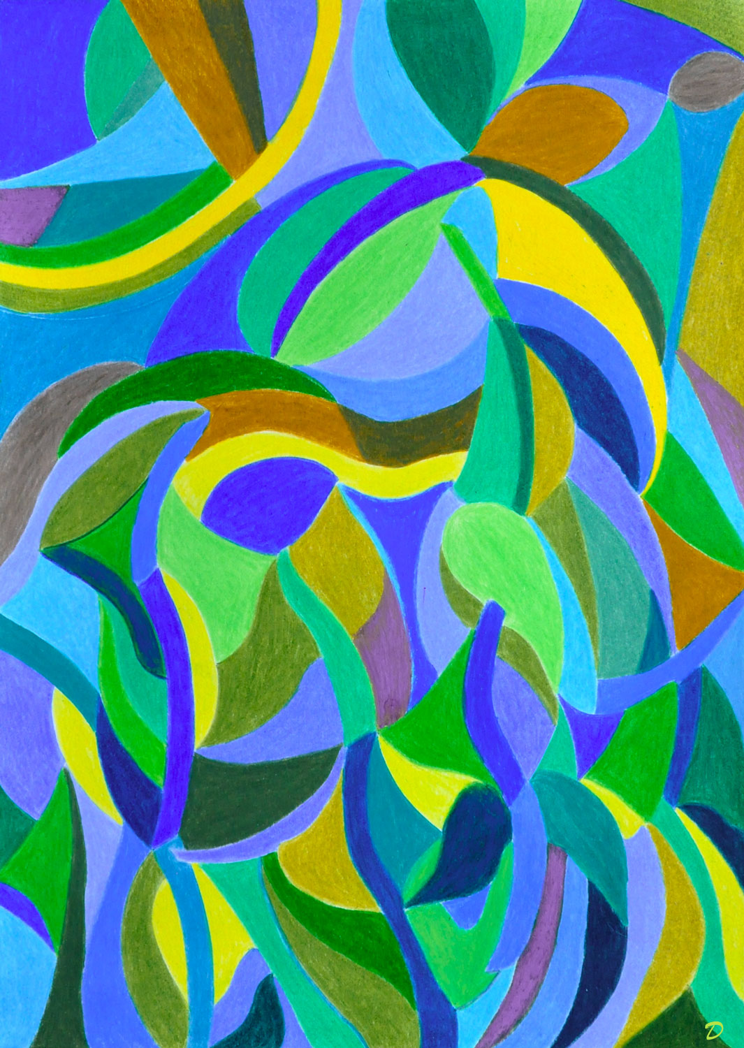 Coloriage, 19. Crayon de couleur et pastel à la cire sur papier, 42x30, 2025