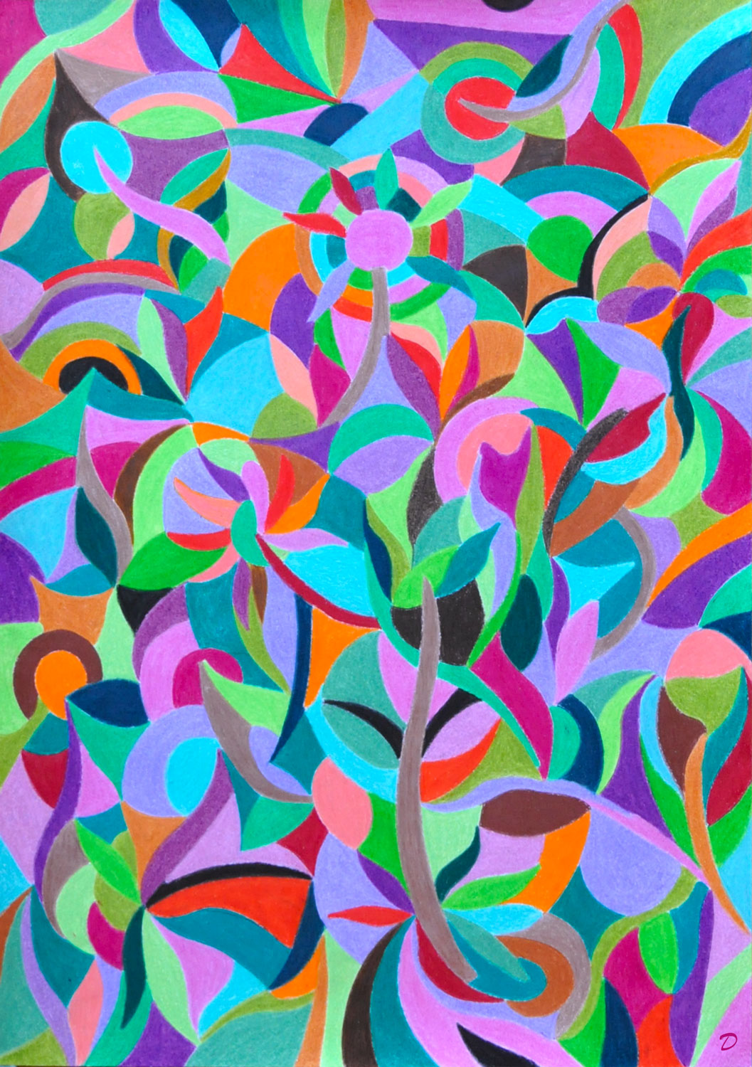 Coloriage, 21. Crayon de couleur sur papier, 42x30, 2025