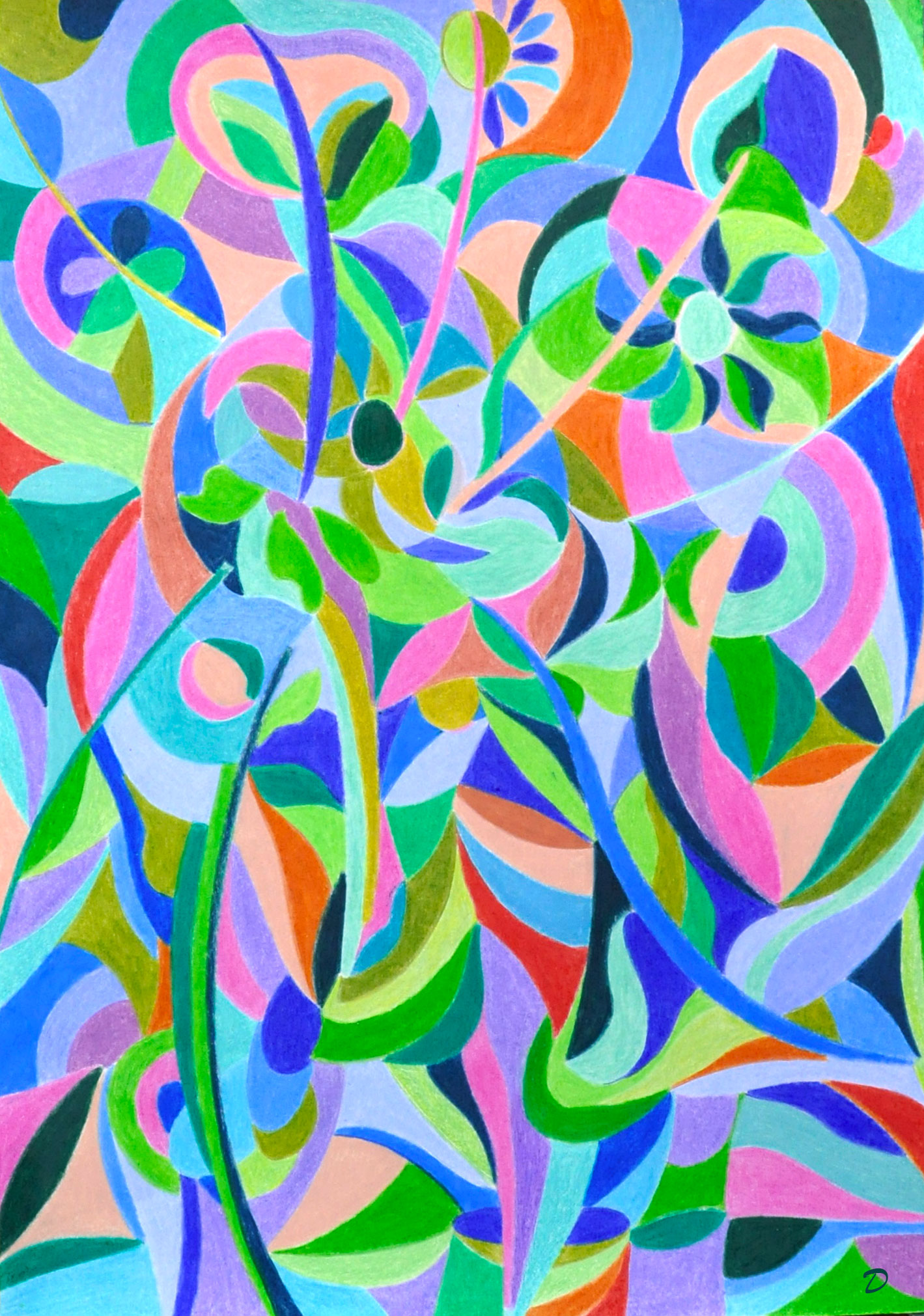 Coloriage, 20. Crayon de couleur sur papier, 42x30, 2025