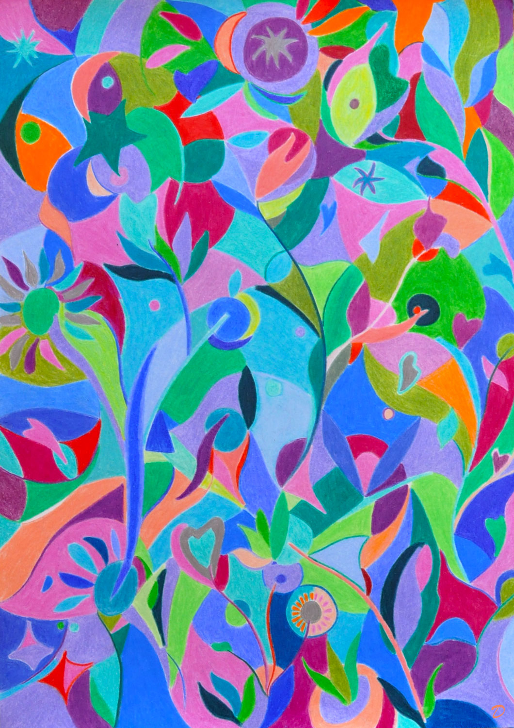 Coloriage, 22. Crayon de couleur sur papier, 42x30, 2025