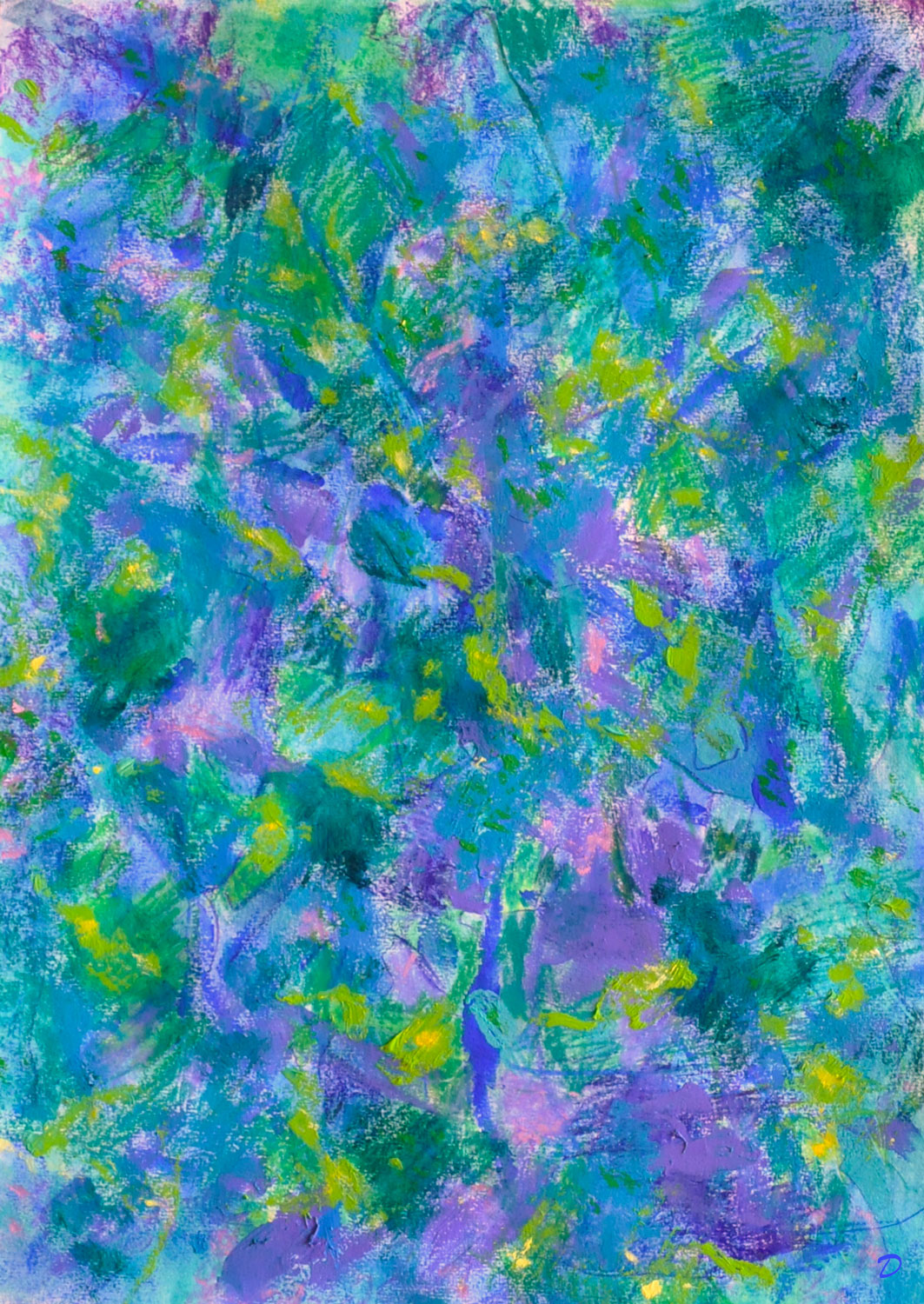 Forêt, 54. Crayon de couleur, aquarelle, pastel tendre, et huile sur papier. 42x30, 2026