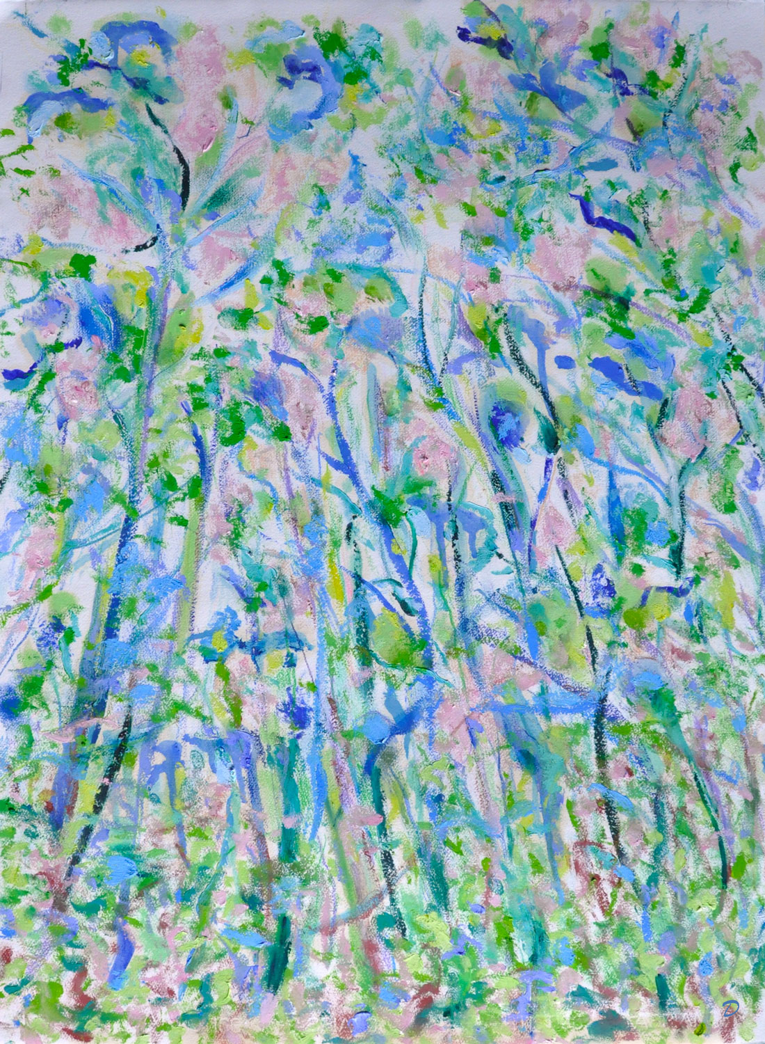 moments de forêt, 13. Huile, pastel à l'huile, pastel tendre et crayon de couleur sur papier, 56x76, 2026