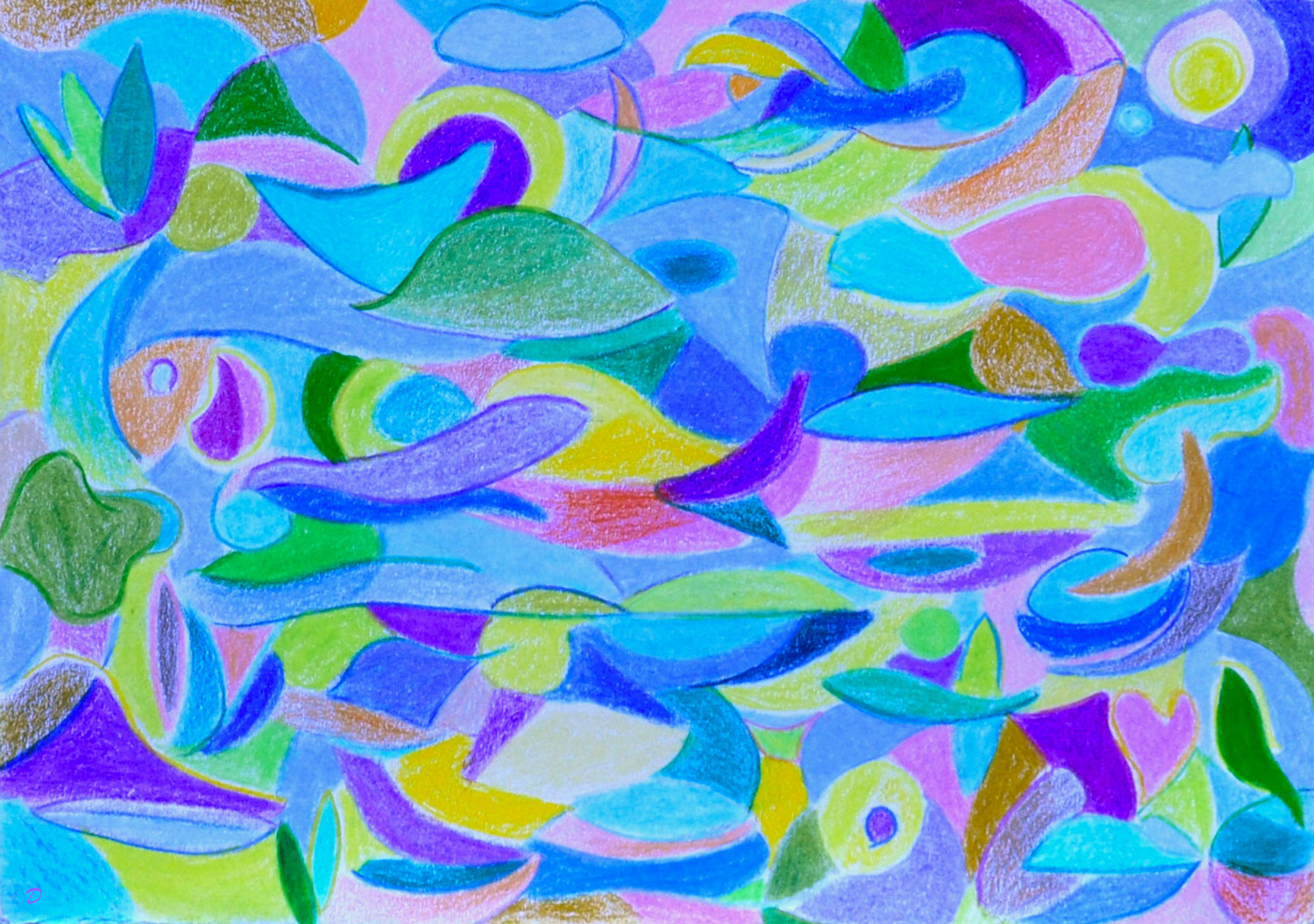 Pramousquier, 59. Crayon de couleur sur papier, 15x21, 2026