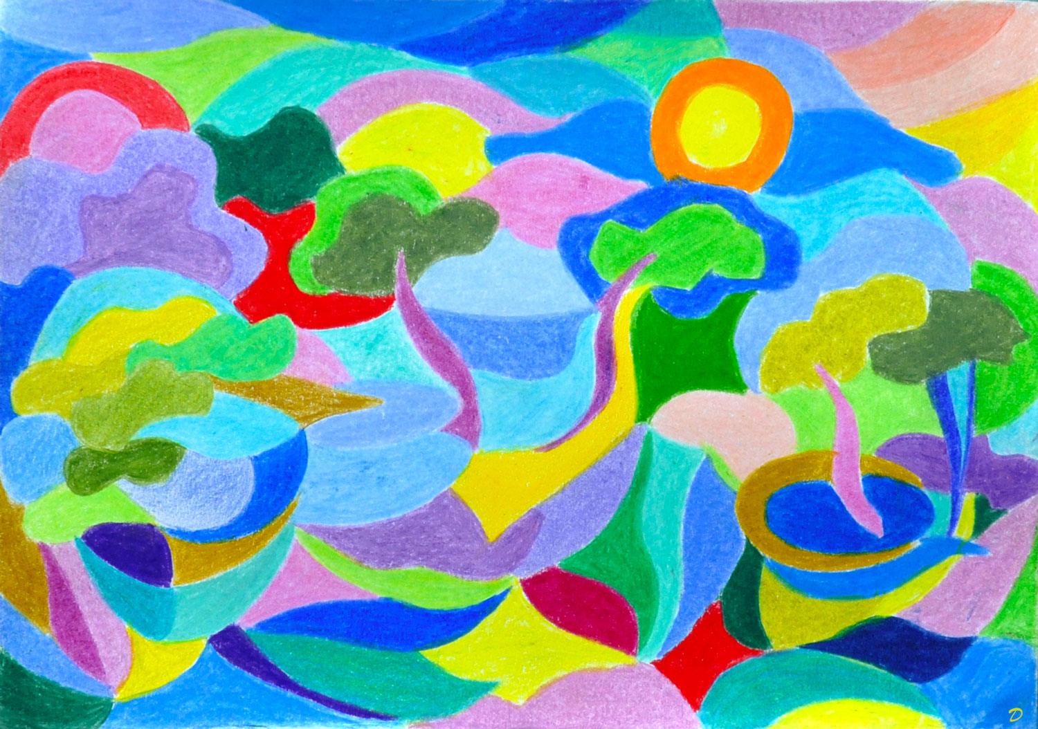 Pramousquier, 61. Crayon de couleur sur papier, 15x21, 2026