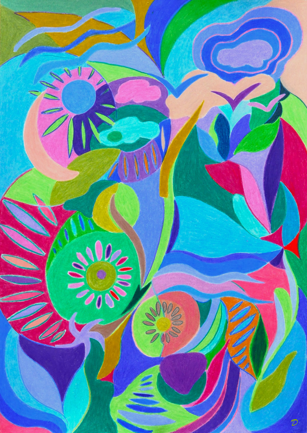 Coloriage, 28. Crayon de couleur sur papier, 42x30, 2026